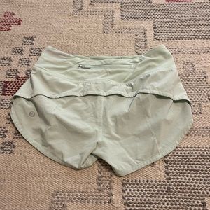mint green lulu speed up shorts